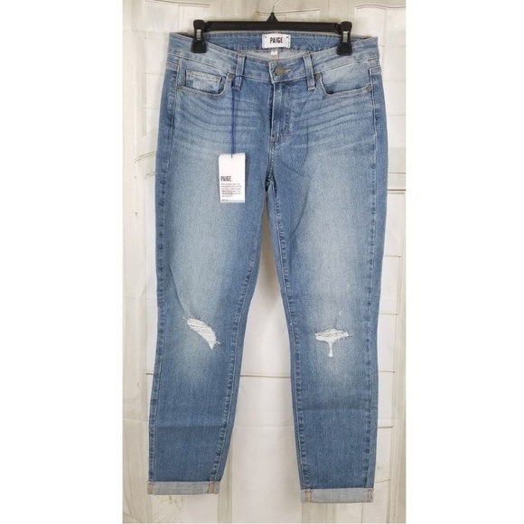 PAIGE Kylie Mid-Rise Crop with Roll Up C2 - Picture 1 of 6